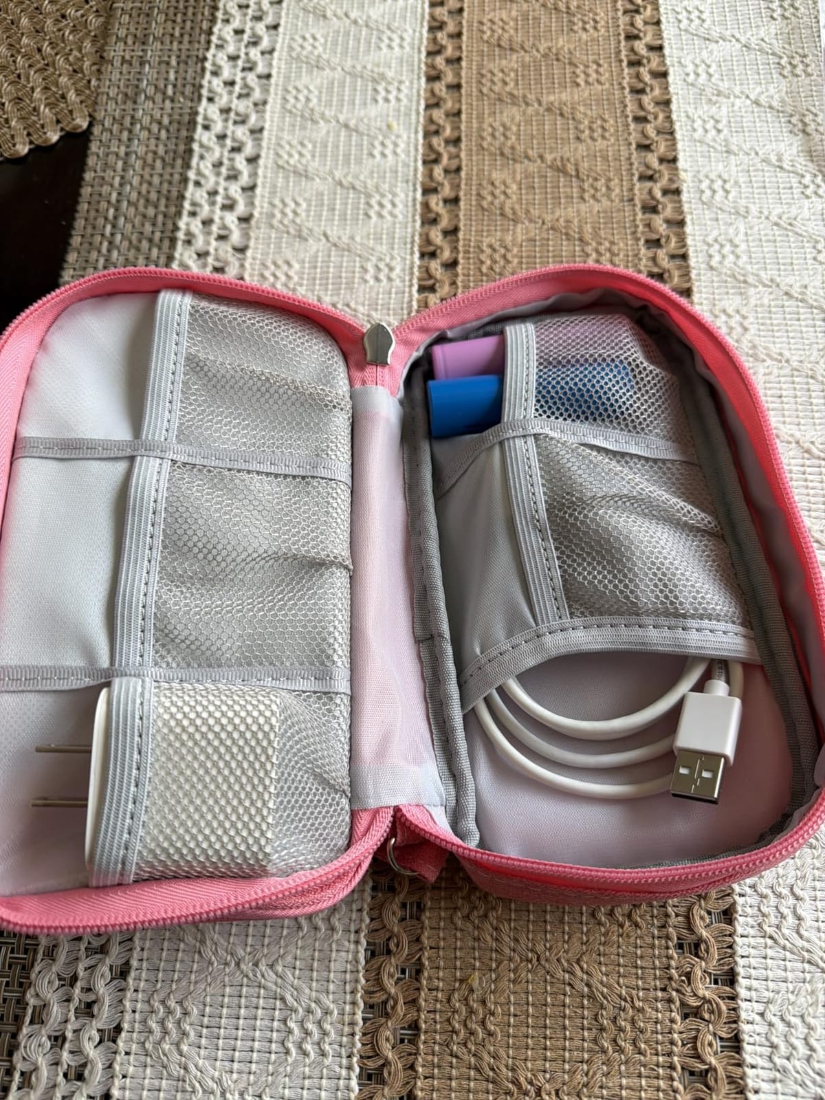 FYY Electronic Organizer, Travel Cable Organizer All-in-One Storage Bag Pouch Electronic Accessories Carry Case Portable Waterproof Double Layers for Cable, Cord, Charger, Phone, Earphone Green customer photo 1