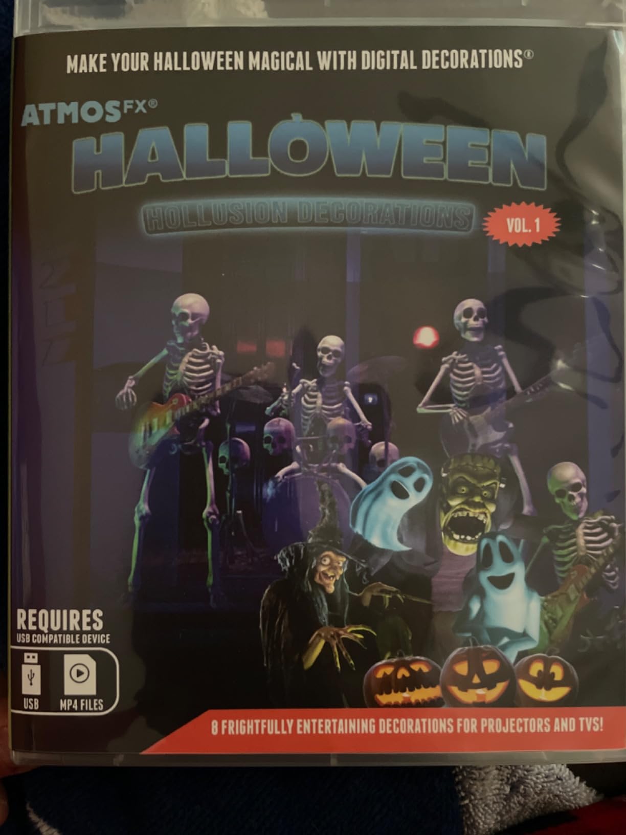 AtmosFX Spooky Halloween Digital Decoration on USB Includes 9 Atmosfx Video Effects for Halloween customer photo 1