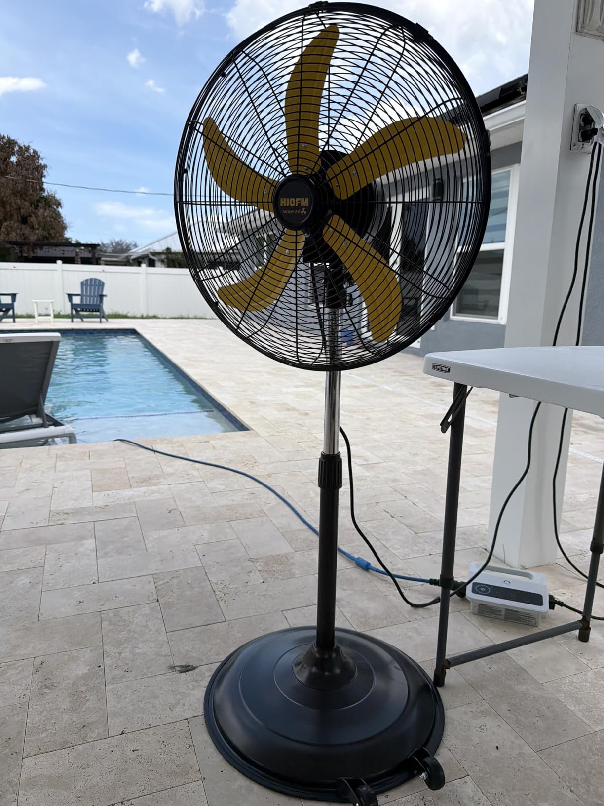 HiCFM 20 inch High Velocity Pedestal Oscillating Fan - UL Safety Listed | 5000 CFM Fan with Powerful 1/5 Motor, 9ft Power Cord, Oscillation, Metal Body with Wheels for Garage, Commercial, Industrial customer photo 2