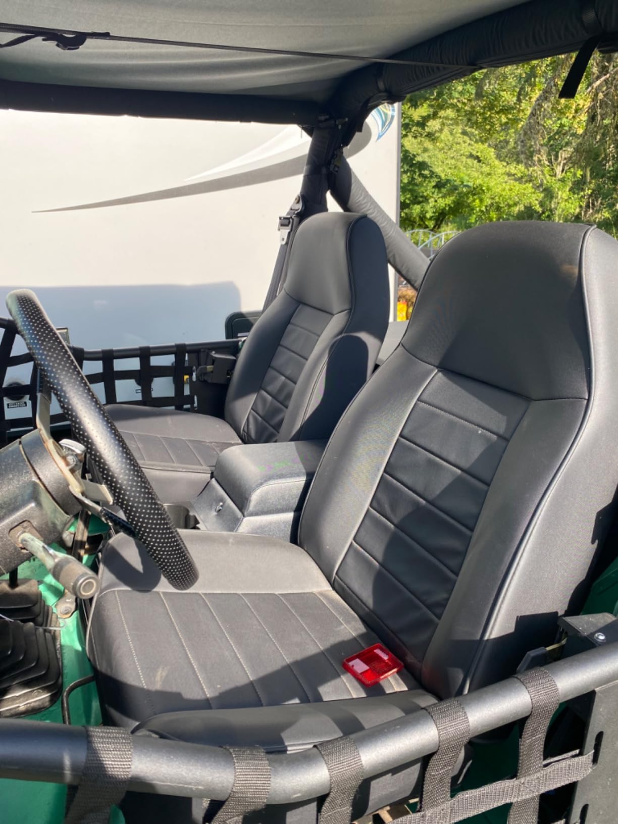 31515 Denim Black Deluxe Locking Center Console for Jeep CJ-5 1976-1983, CJ-7 1976-1986, Wrangler YJ 1987-1995 customer photo 2