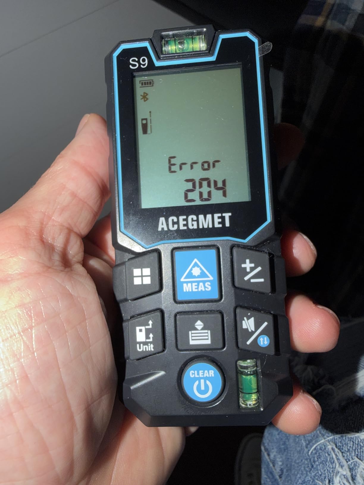 ACEGMET S9 229ft/70m Laser Measuring Tool with Phone App | LCD Backlit Display, 2 Bubble Levels, IP54 Waterproof, Pythagorean Mode, Ft/in/M Units for Distance, Area, Volume customer photo 2