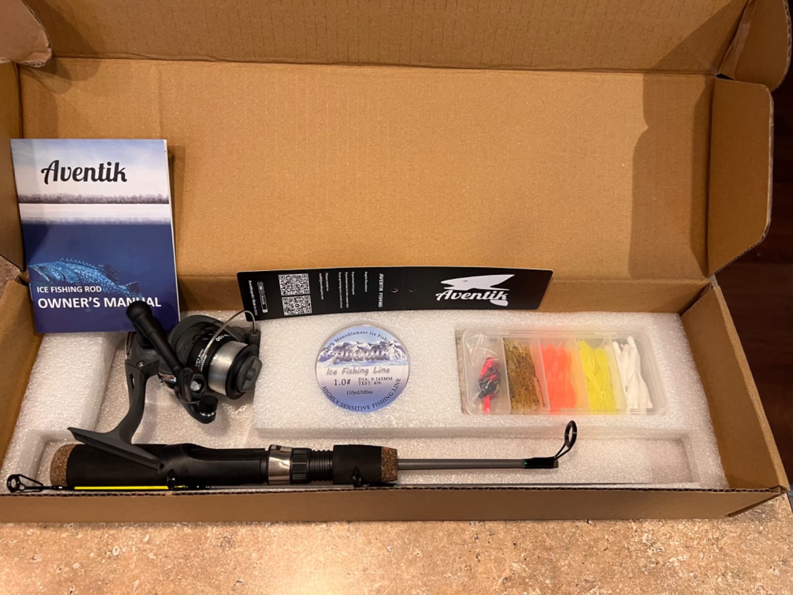 Aventik Ultralight Ice Fishing Rod and Reel Combo 26/28/30/32 inch Medium Light Fast Action Multi-Species Ice Fishing Combos for Walleye Perch Panfish customer photo 2
