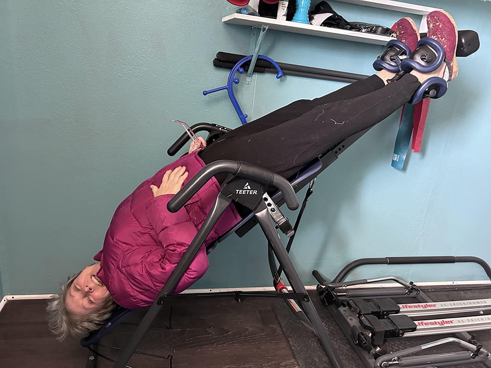 TEETER EP-560 Inversion Table w/Accessories for Back Pain Relief - FDA - Registered, UL Safety Certified, 300 lb Capacity, Designed & Patented in USA customer photo 1