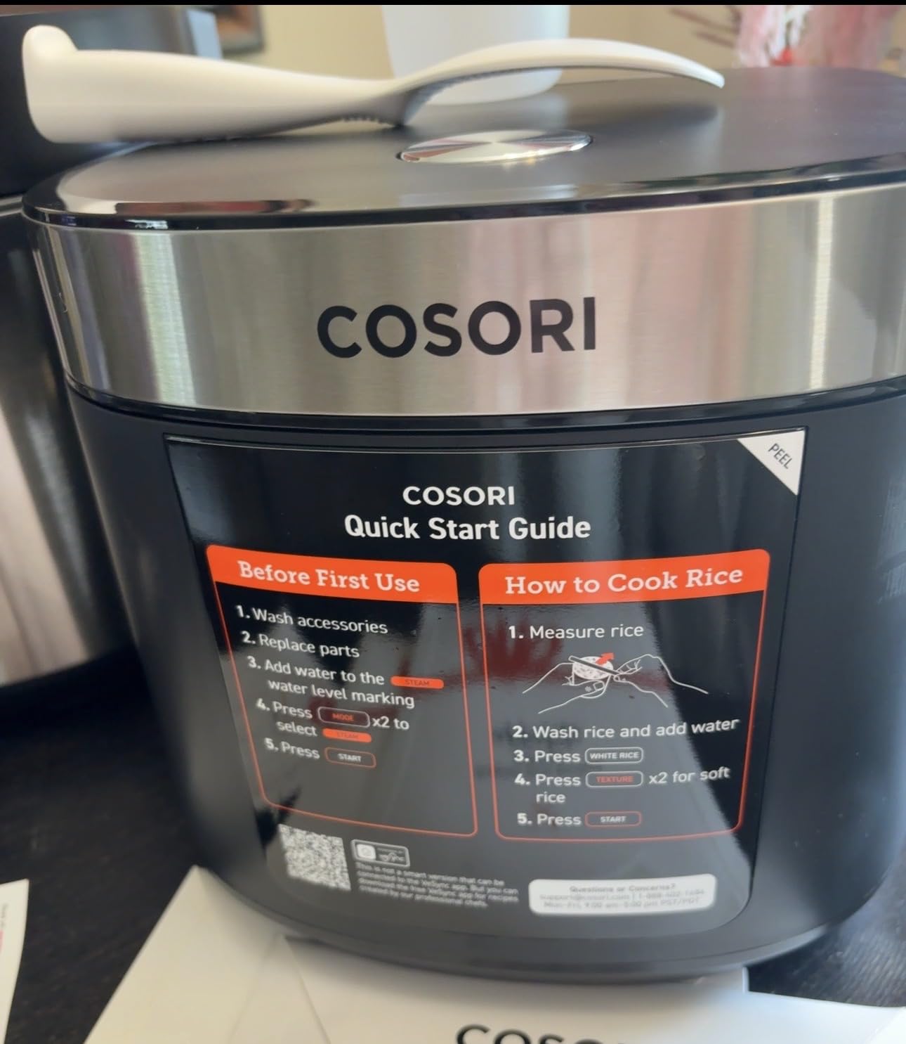 Cosori Rice Cooker 10 Cup, Fuzzy Logic, Ceramic Coating Inner Pot, 18-in-1 | 24H Keep Warm & Delay Timer, Stainless Steel Steamer Basket, Non-stick Ceramic Coating, Sauté, Slow Cook, Black customer photo 2