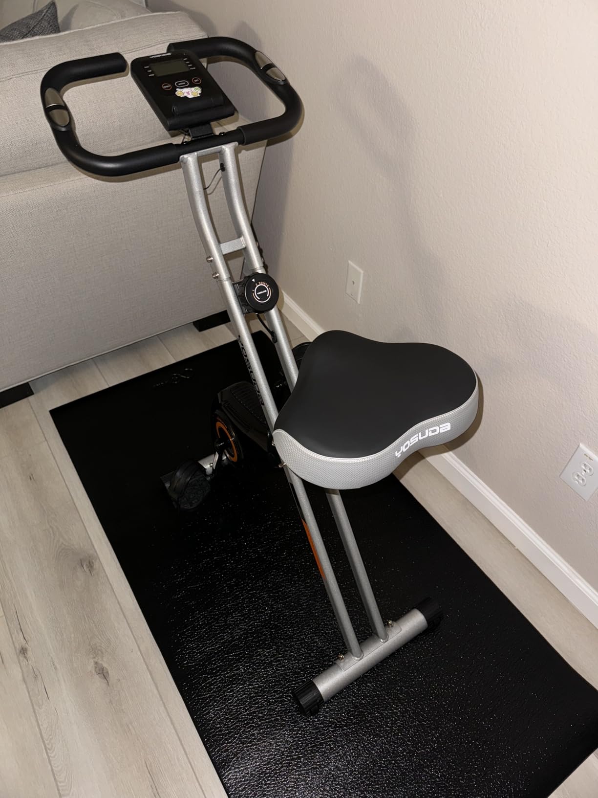 Folding Exercise Bike, 5 IN 1 Foldable Stationary Bike for Seniors | Upgraded Indoor Workout Bikes with 6.6 LBS Flywheel, 380 LBS Capacity and 16-Level Magnetic Resistance, Back Support Cushion customer photo 1