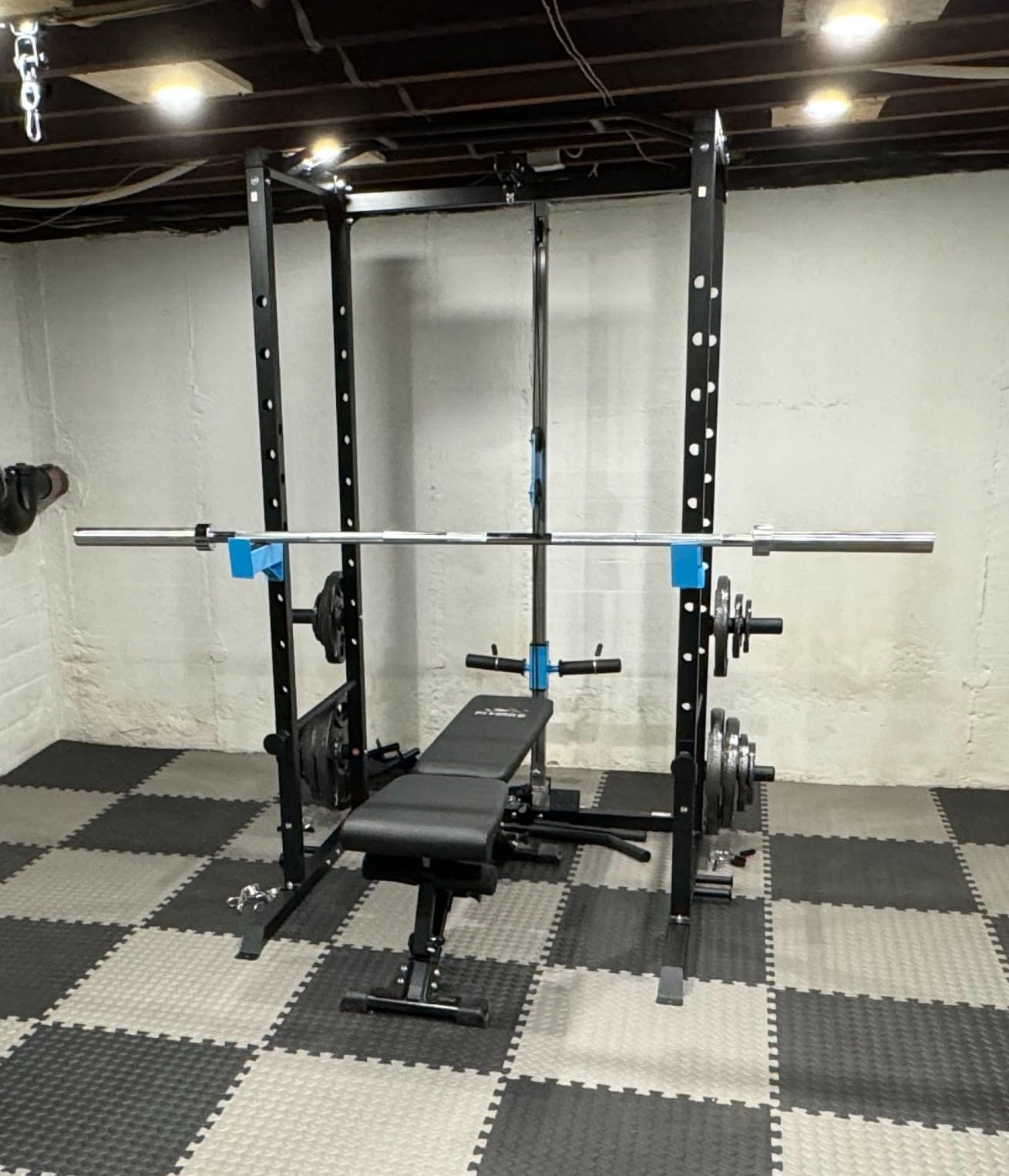 ULTRA FUEGO Power Cage, Multi-Functional Power Rack with J-Hooks, Dip Handles, Landmine Attachment and Optional Cable Pulley System for Home Gym customer photo 1