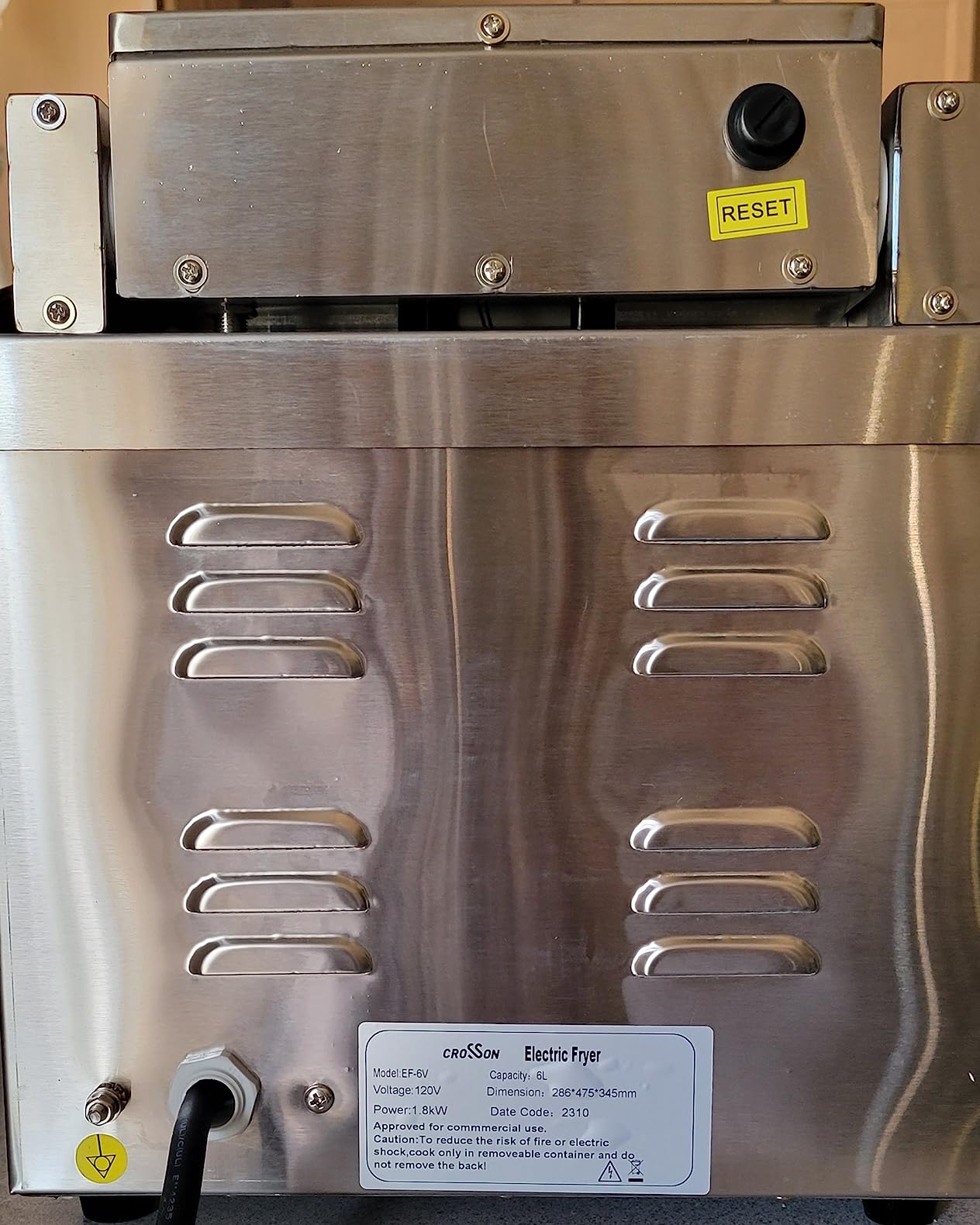 CROSSON 6L Electric Countertop Deep Fryer Extra Large with Drain, Timer, Basket and Lid for Restaurant Use 120V, 1800W Commercial Deep Fryers customer photo 2