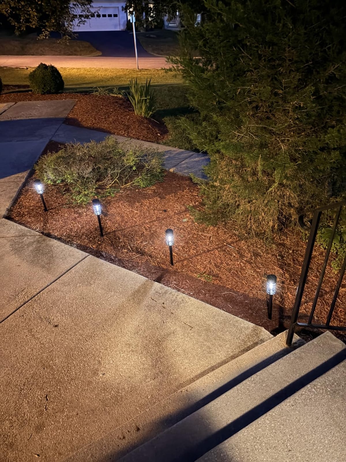 Mancra Solar Pathway Lights, 8 Pack LED Solar Lights Outdoor Waterproof, Glass Metal Garden Lighting for Yard Path Landscape Lawn Walkway Driveway, 3000K customer photo 1