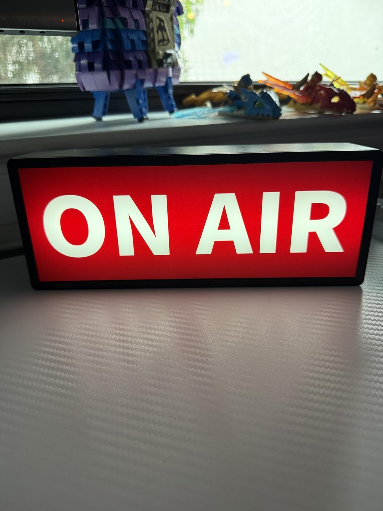 NPW On Air LED Retro Sign Light - LED Desk Sign for Home Office, Streamers, YouTube, Podcast & Zoom Setup customer photo 1