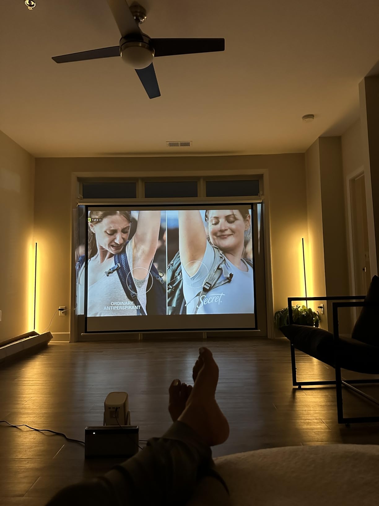 DINAH 120 Inch Electric Projector Screen with Remote | Automatic Air Indoor Drop Down, Motorized, 4K 3D HD Projection, For Movies customer photo 1