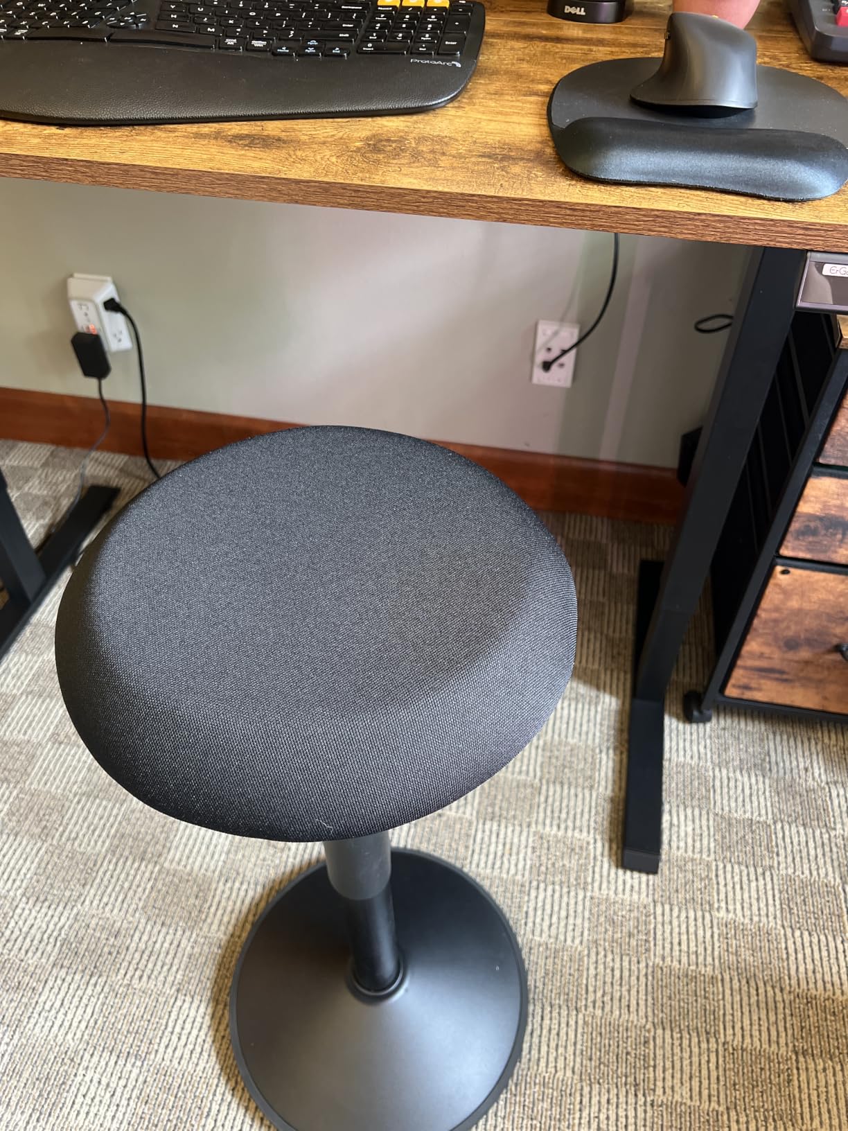 Backerz Standing Desk Stool Chair, Height Adjustable Stool 21-31 inch for Office and Classroom, Swivel Stool, Anti-Slip Bottom Ergonomic Wobble Stool with Rocking Motion, Black customer photo 1