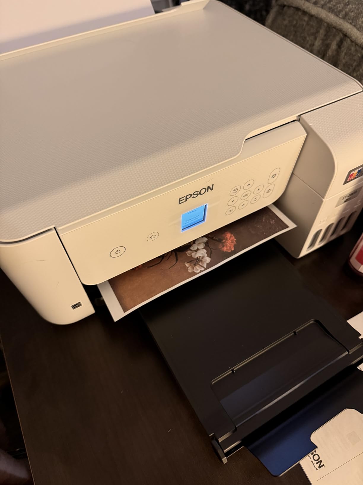 Epson EcoTank ET-2803 Wireless Color All-in-One Supertank Printer | Cartridge-free print, scan, copy; up to 10 ppm, borderless photo printing, AirPrint customer photo 2