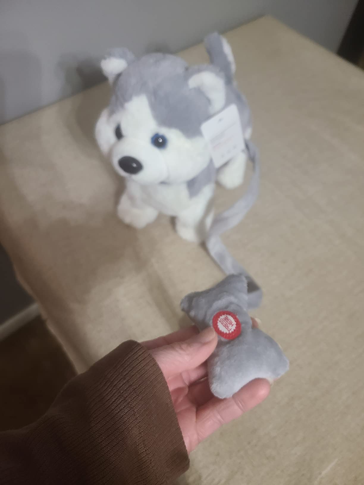 Marsjoy Husky Walking Dog Toy for Girls Barking Puppy with Control Leash, Realistic Wagging Tail Robot Interactive Musical Dancing Animated Plush Stuffed Animal Electronic Pet for Kids Toddlers customer photo 2