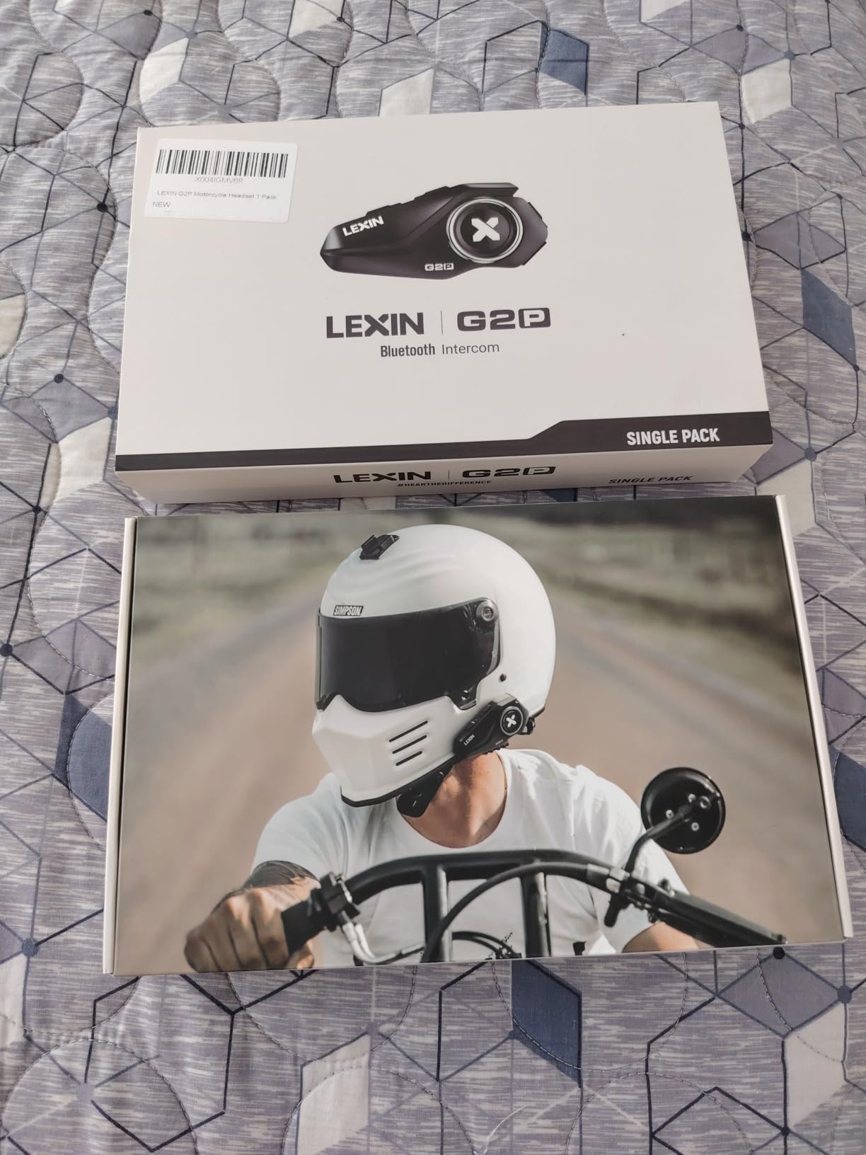 LEXIN G2P Motorcycle Helmet Bluetooth Headset, Group Intercom Communication System, FM Radio/ 6 Shells/Universal Pairing/Private Talk/Noise Cancellation, Fit for Snowmobile/ATV, 1 Pack | Helmet Communication System with 36mm HD Speakers, Dual Microphones, FM Radio, IP67, 800mAh, 4 Interchangeable Faceplates customer photo 2
