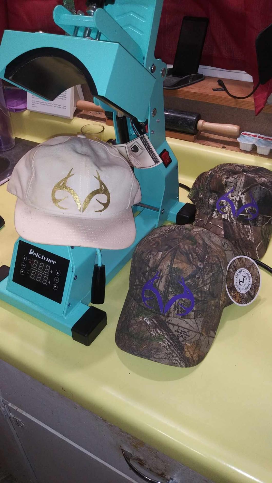 Hat Heat Press Machine for Caps with 2pcs Interchangeable Platens(6.7