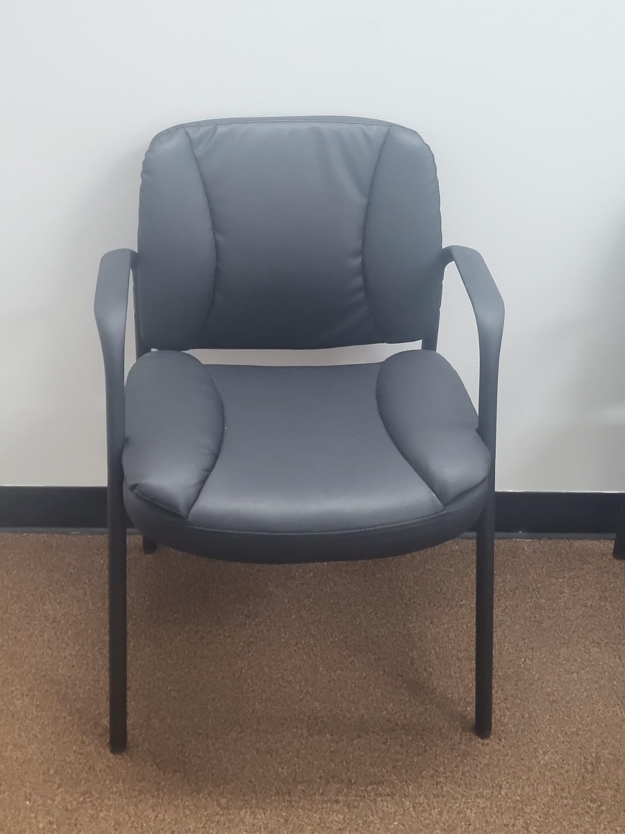 Furniwell Waiting Room Chairs Set of 2, PU Leather Reception Guest Chairs with Padded Arms, Stationary Office Side Chairs for Conference Room, Lobby, Church, Medical Clinic, Home and Desk customer photo 1