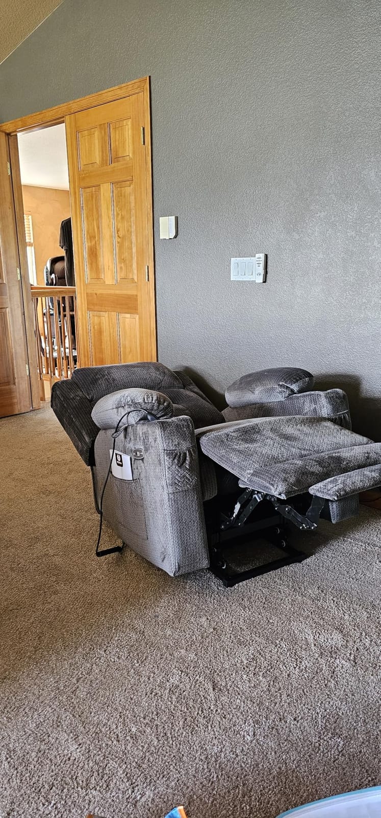 MCombo Triple Motor Power Lift Recliner Chair, Fabric 7664 (Grey, Small) customer photo 1