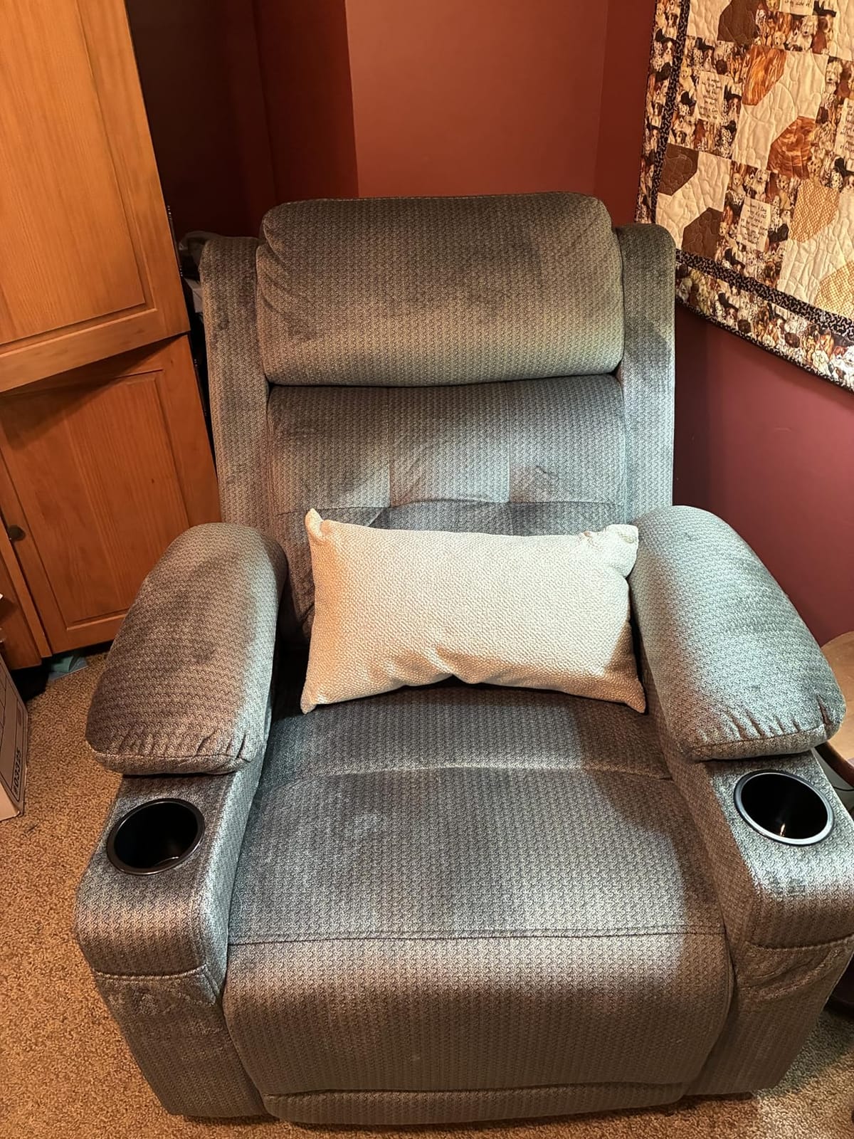 MCombo Triple Motor Power Lift Recliner Chair, Fabric 7664 (Grey, Small) customer photo 2