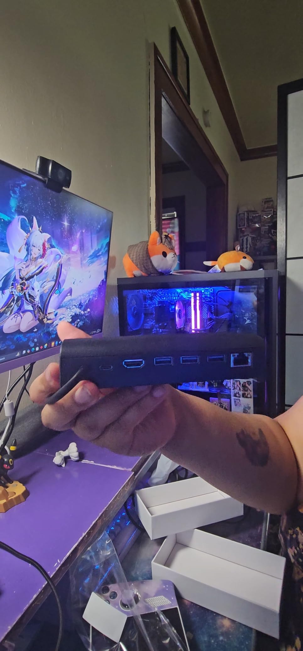 6-in-1 Docking Station for Steam Deck/ROG Ally, Steam Deck Dock with HDMI 2.0 4K@60Hz Gigabit, 1000Mbps Ethernet, 100W PD Fast Charging and 3 USB-A 3.0 USB-C Port for Valve Steam Deck OLED customer photo 2