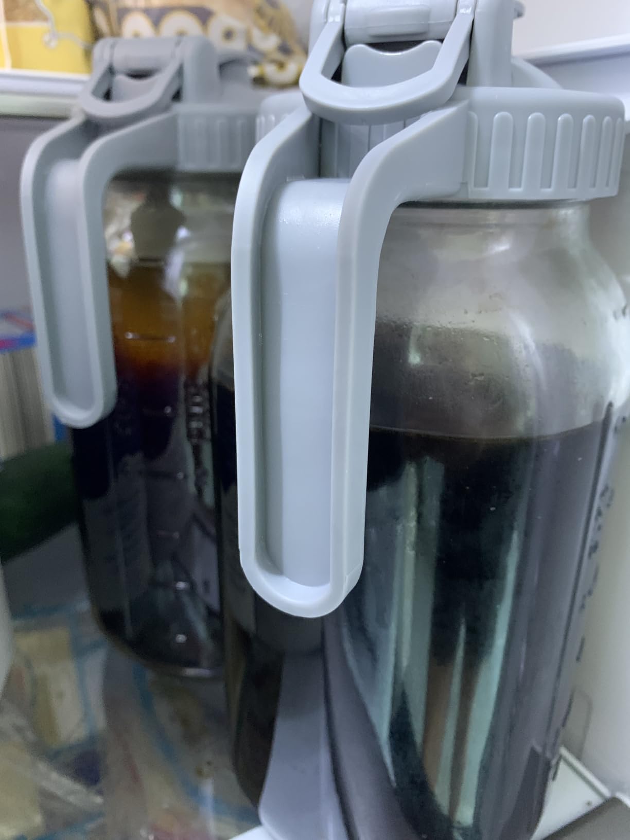 JunVpic Cold Brew Coffee Maker Jar - 64oz Wide Mouth, LeakProof, Heavy Duty Glass Mason Pitcher with Spout Lid, Handle & Stainless Steel Filter for Iced Coffee, Lemonade, Ice Tea & Fruit Drinks customer photo 2