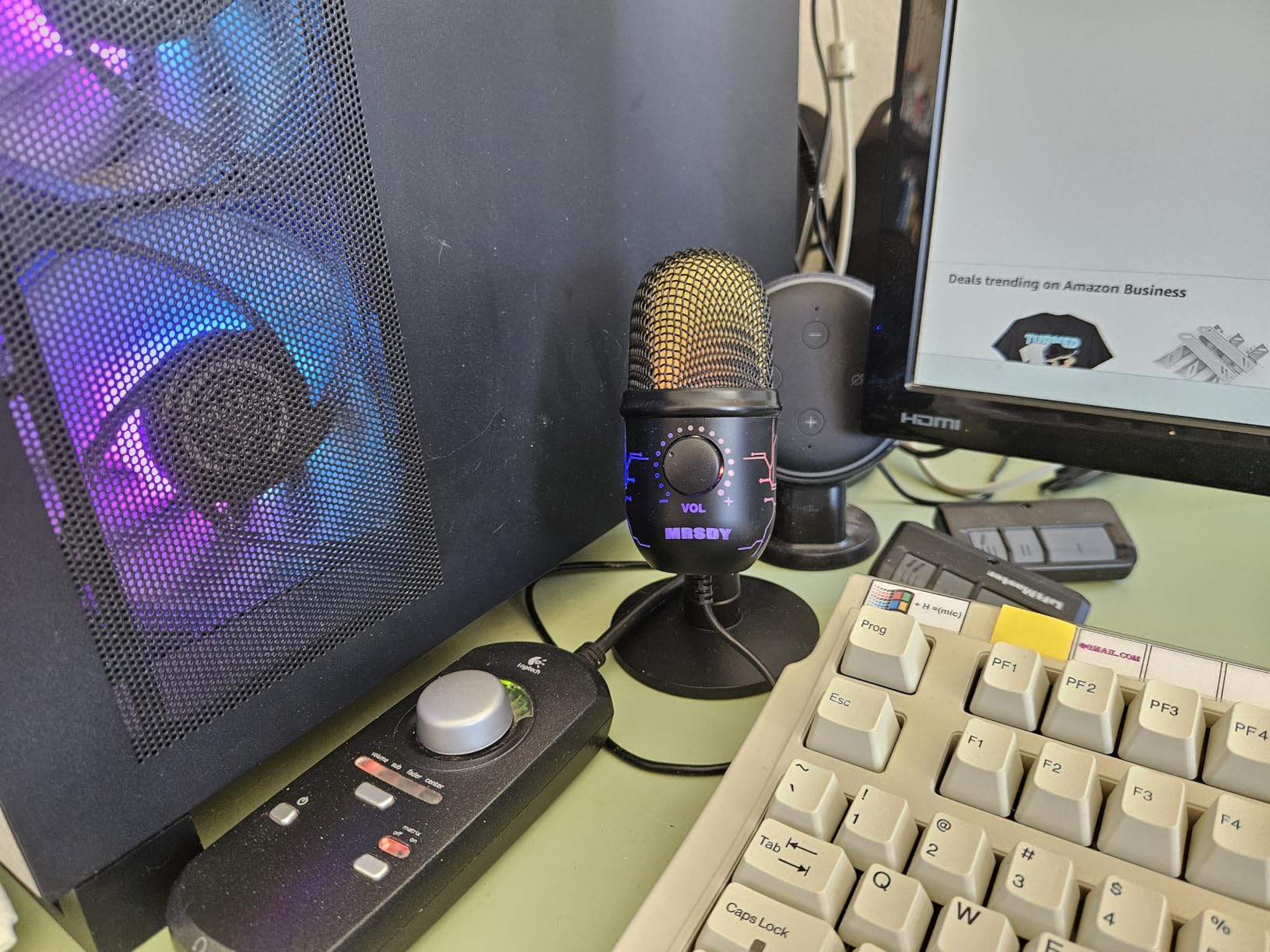MRSDY USB Gaming Microphone for PC with Noise Reduction, Mute, Gain, RGB | Condenser Mic, Headphone Jack, Suitable for PC, Computer, PS4, PS5, Mac, Streaming, Podcasting, Recording, YouTube, Discord customer photo 2