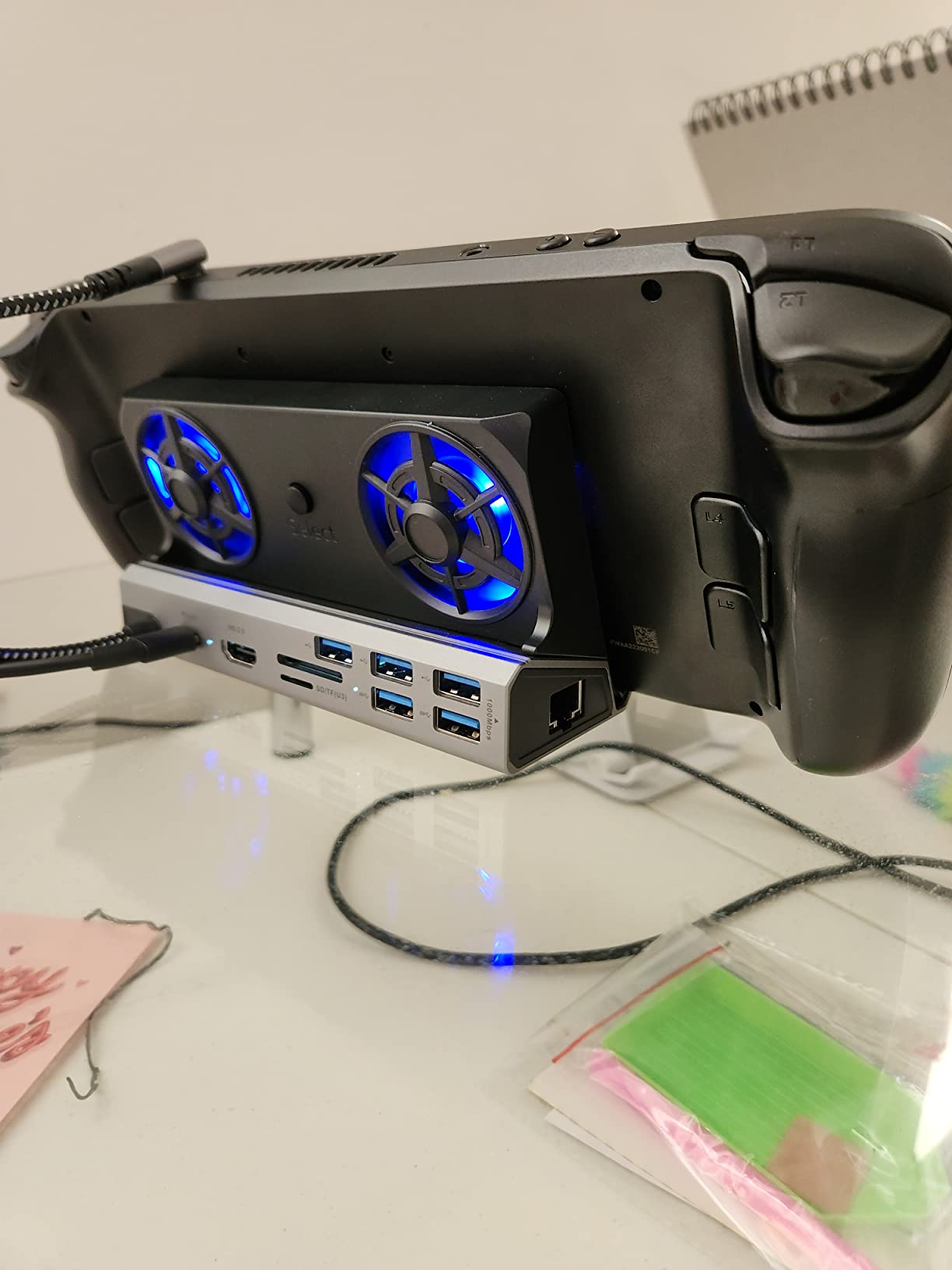 10-in-1 Docking Station for Steam Deck OLED & ROG Ally X & Legion Go & Switch 2, Dual Cooling Fan 5 USB Ports, 4K@60Hz HDMI 2.0, 100W Charging Port Support ROG Ally 30W Mode, Gigabit Ethernet, SD/TF customer photo 2