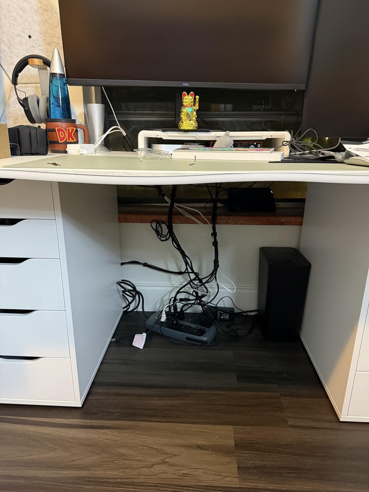Under Desk Cable Management Tray White, Cinati Wire Organizers No Drill, Cable Tray with Clamp for Wire Management, Cord Organization Box for Office, Home customer photo 2