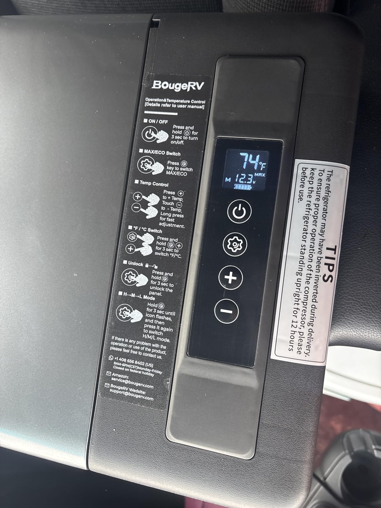 BougeRV 12v refrigerator 30 Quart, -8℃~50℃ Portable Freezer for Car, Black | No Ice Needed, Use as Fridge or Freezer, Fast 15-Min Cool to 32°F, 12/24V DC, 110V AC, Electric Cooler for Camping, Road Trip customer photo 1
