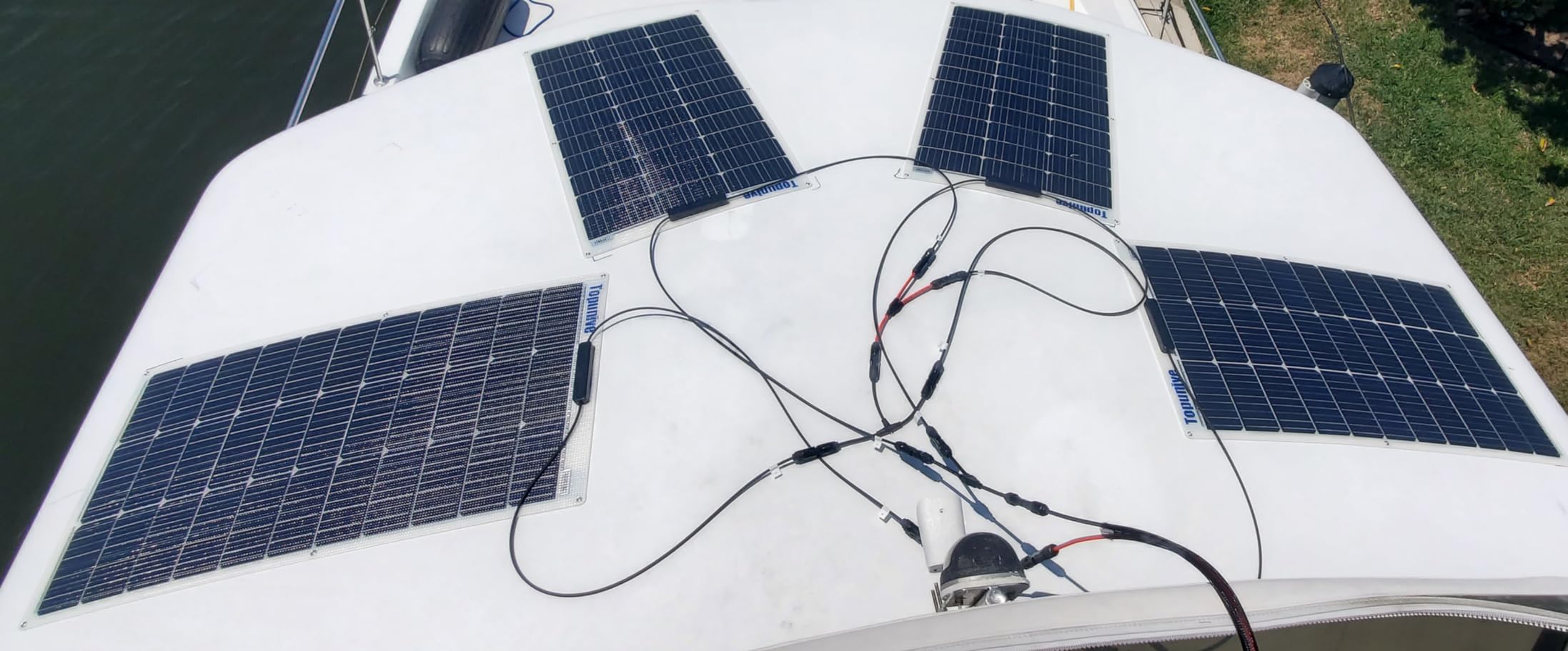 100W 12V Flexible Solar Panel 9BB Monocrystalline Cell 12 Volt Semi-Flexible for Marine RV Trailer Boat Cabin Van Car Uneven Surfaces 12V Battery Charge customer photo 2