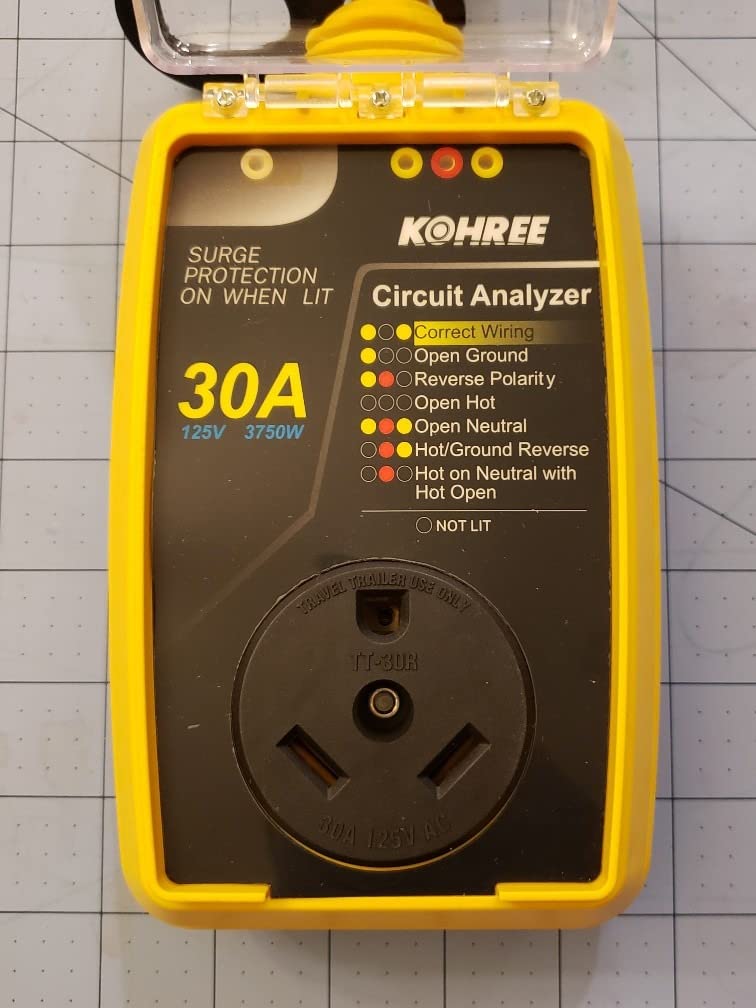 Kohree RV Surge Protector 30 Amp, Power Surge Voltage Protection 12000J | RV Adapter Plug, Waterproof Cover, LED Circuit Analyzer, RV Camping Accessories for Camper Travel Trailers , 30A Yellow customer photo 1