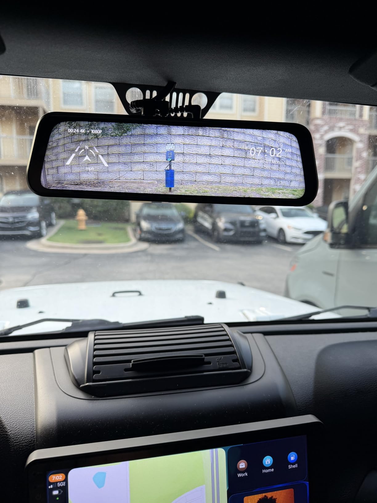 WOLFBOX G930 10'' 4K Rear View Mirror Camera with 64GB Card, 5.8GHz WiFi | Dash Cam Front and Rear with WDR, Touch Screen Rearview Mirror Backup Camera, Night Vision, Parking Monitor, Reverse Assist, GPS customer photo 2