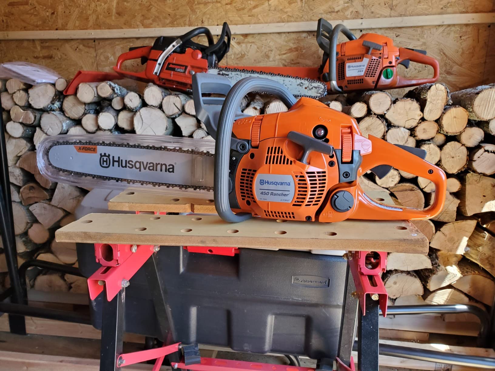 Husqvarna 450 Rancher 20 Inch Gas Chainsaw, 50.2-cc 3.2-HP, 2-Cycle X-Torq Engine, For Tree Pruning, Yard Cleanups and Firewood Cutting customer photo 2