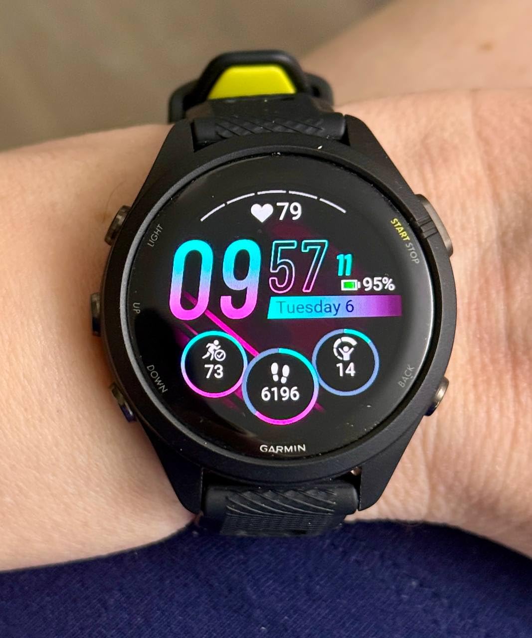 Garmin Forerunner 265, Running Smartwatch, 46mm, Black/Powder Gray | Advanced Training Metrics & Recovery Insights, Music On Your Wrist, Garmin Coach, Daily Suggested Workouts customer photo 1