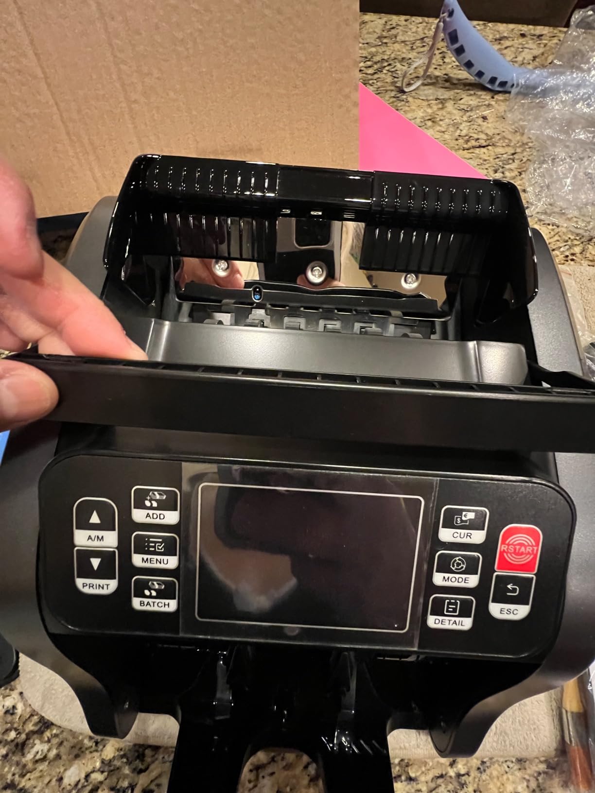 Aneken N60 Mixed Denomination Money Counter Machine, Value Counting, UV/MG/IR/DD Counterfeit Detection, 3.5 inch TFT Display Cash Counting Machine, Printer Enabled Bill Counter for Business customer photo 2