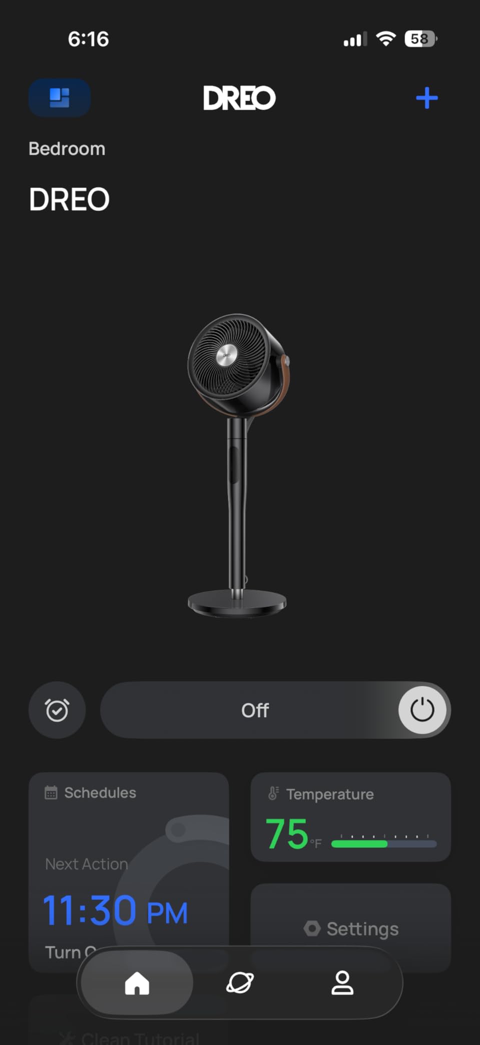 DREO Smart Fan for Bedroom with RGB LED, 150°+120° Omni-directional Oscillating, Quiet 20dB Fan, 100ft Air Circulator Pedestal Fan with DC Motor, 8 Speeds, 6 Modes, 37-43'' Height, Wi-Fi/Voice/Alexa, grey customer photo 2