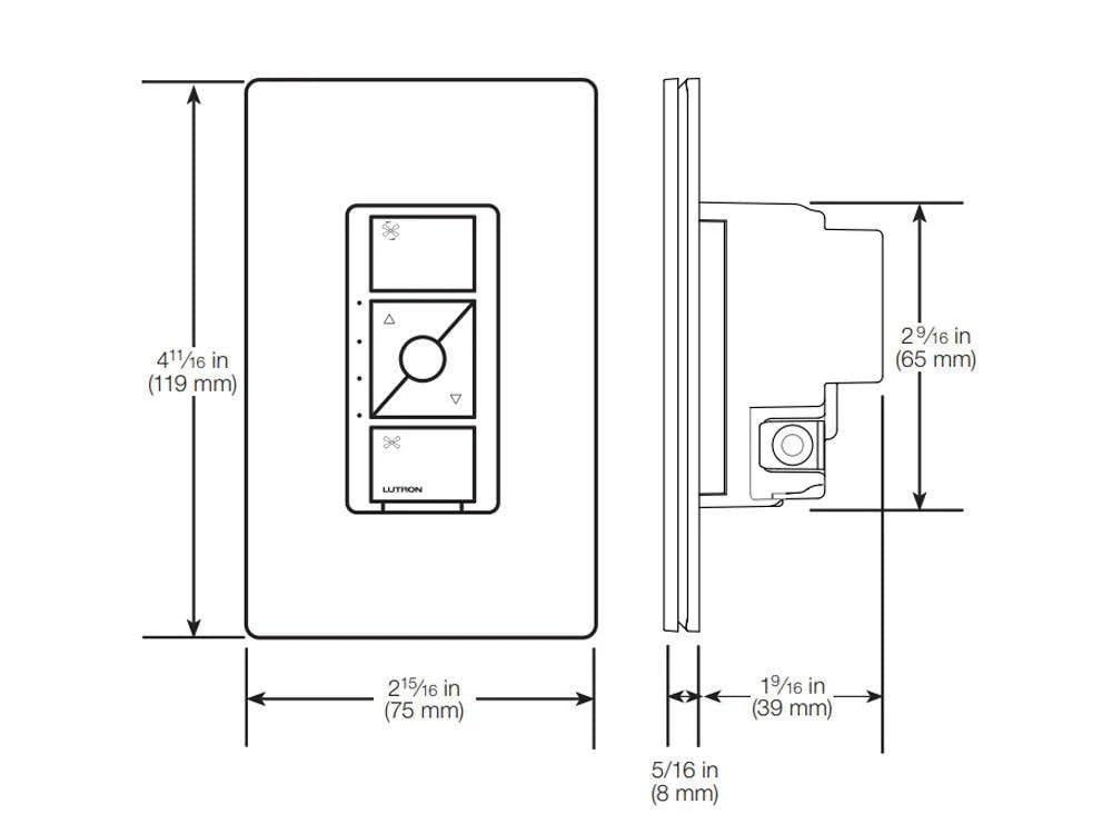 Lutron Caseta Diva Smart Dimmer Starter Kit; Dimmer, Hub, Remote, & More | Smart 3-way dimmer kit lets you add a second switch anywhere without running wire, No neutral required. DVRF-BDG-1DP-A, White customer photo 2
