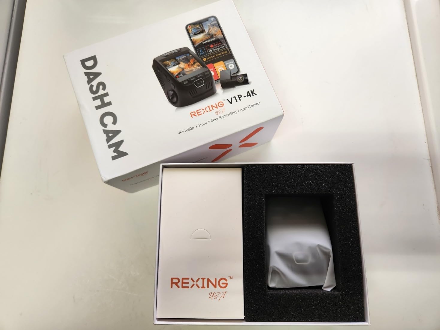 RexingUSA V1P 4K Dual Dash Cam, 4K+1080P Front & Rear, Wi-Fi, 2.4