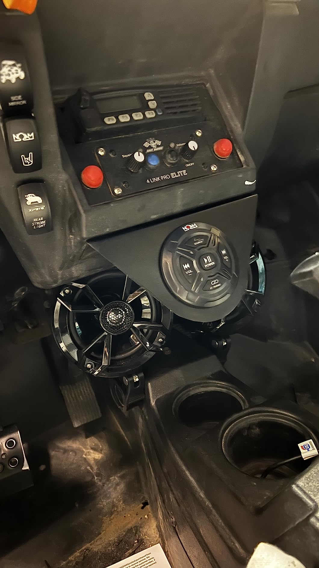 NOAM NUTV5-S Quad PRO - Marine ATV/Golf Cart/UTV Stereo System kit - with 4 Waterproof LED Light Tower Speakers, Subwoofer, Weatherproof Controller with Bluetooth and AUX Input and Four Channels Amp customer photo 2