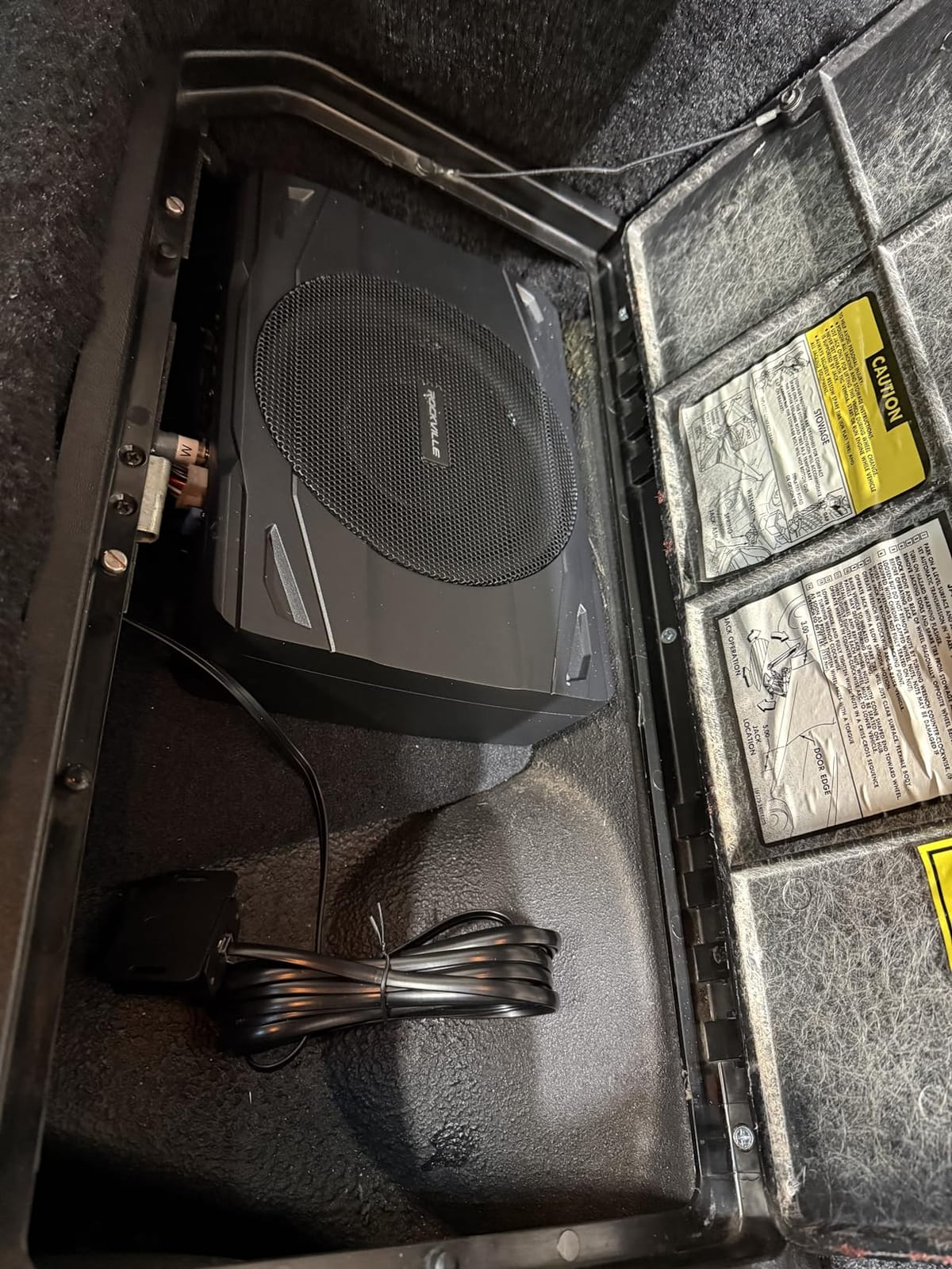 Rockville SS10P 800W Slim Under-Seat Active Car/Truck Subwoofer, Built-in Amp, Wired Remote Bass Knob, Cast Aluminum customer photo 1