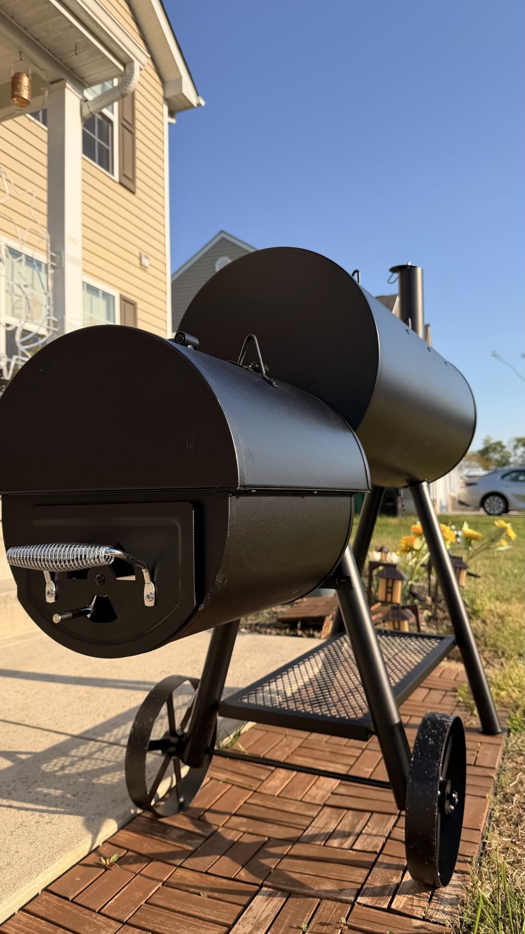Sophia & William Charcoal Grills with Smoker Large 941 SQ.IN. Cooking Area | Outdoor Barrel Offset Smoker Grills Heavy-Duty, Barbecue Grill & Smoker Combo for Backyard BBQ Outdoor Cooking, Black customer photo 2