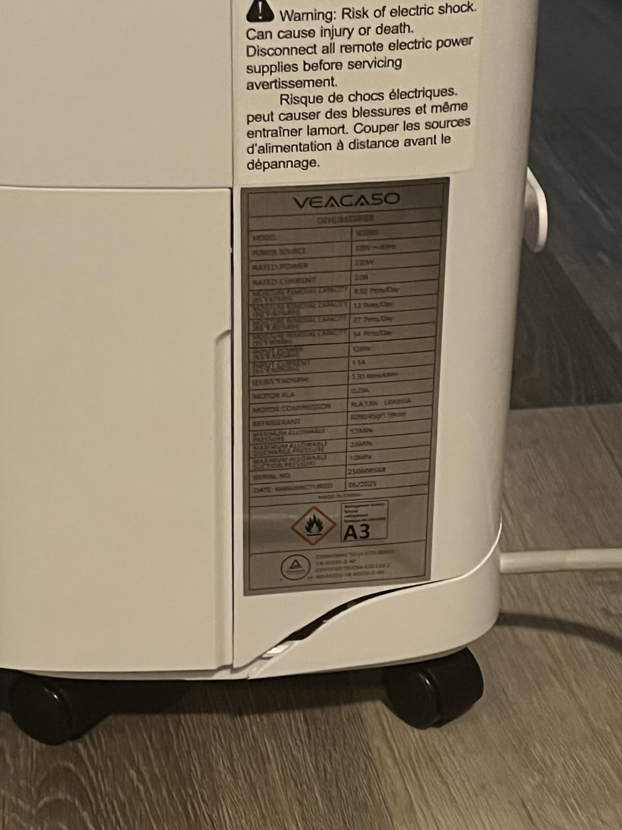 VEAGASO 34 Pint/D, 2500 Sq.Ft Dehumidifier for Basement with Drain Hose | Dehumidifiers for Home, Bathroom, Bedroom - 3 Modes, 24H Time, 40dB, 0.53 Gallon Water Tank, Intelligent Humidity Control customer photo 2