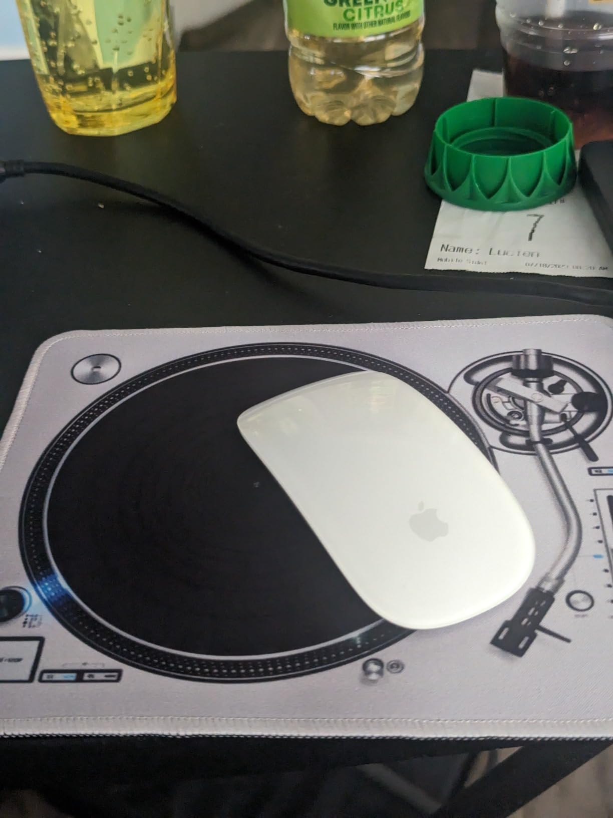 Classic Turntable Record Player DJ Decks Vinyl Record DJ Mixer Vintage Mouse Pad Mat Mousepad 8.6 X 7.1 in customer photo 1