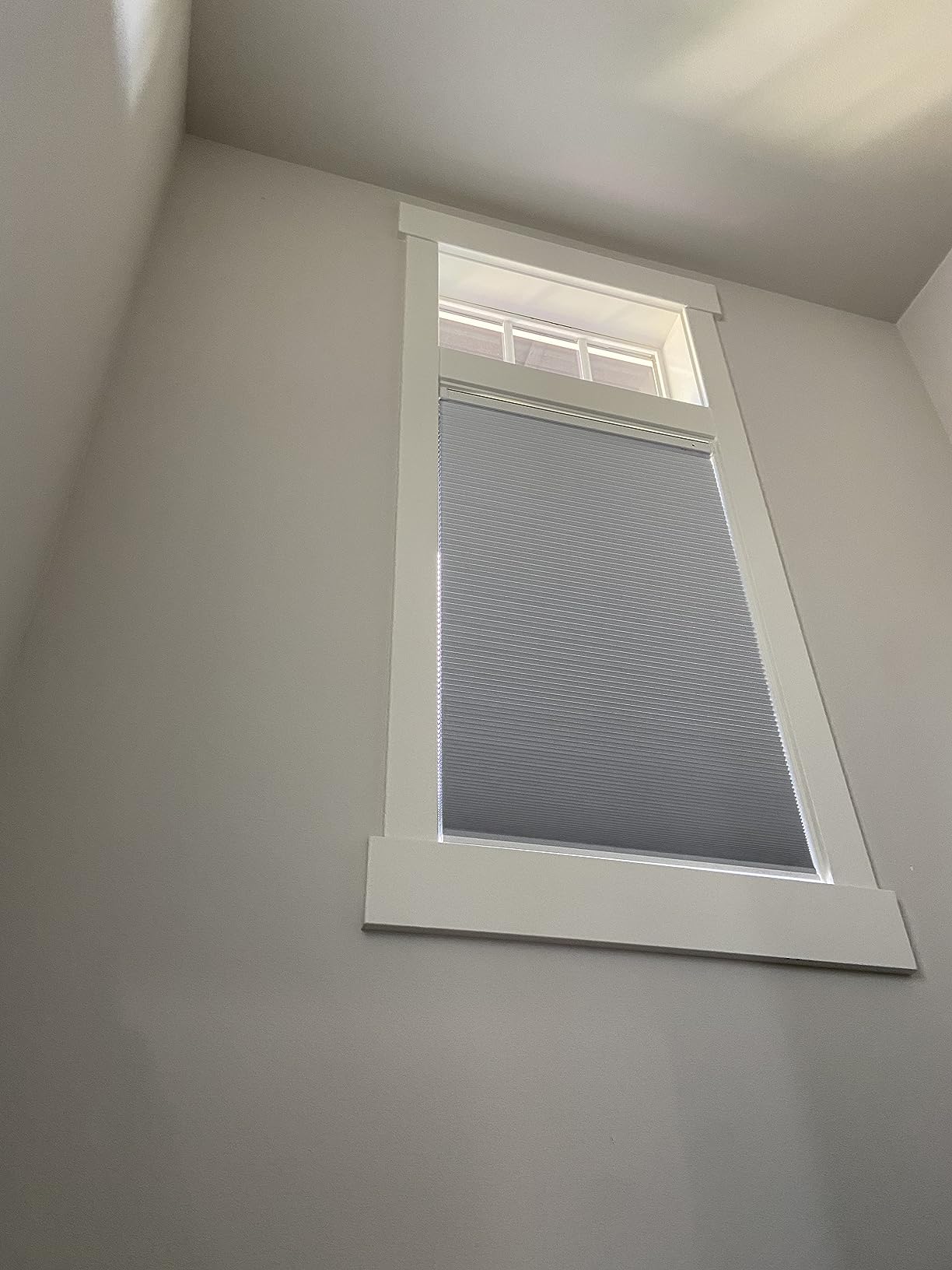 CINONEKO Motorized Cellular Shades with Remote, No Drill Smart Blackout Honeycomb Blinds, Cordless Automatic Electric Window Shade with Solar Panel, Alexa & Google, Rechargable, Grey 34 W x 64 H customer photo 1
