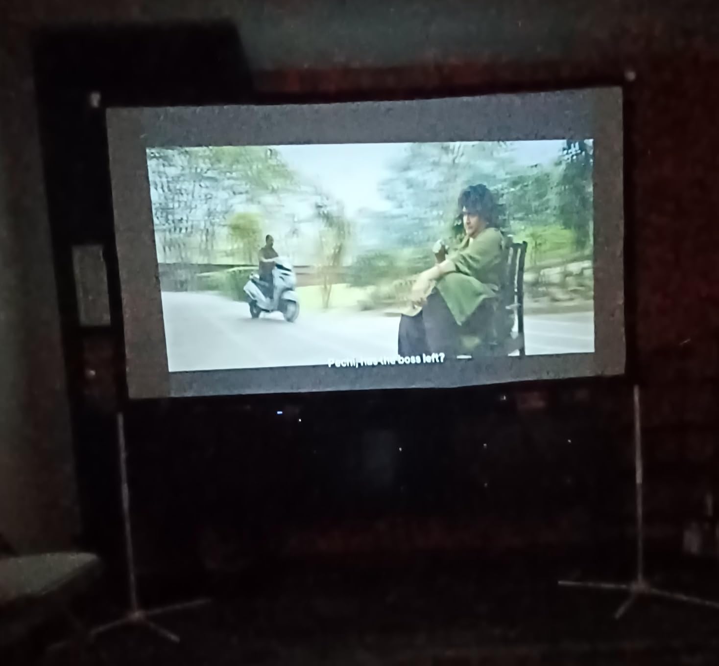 Portable Projector Screen with Stand Outdoor: Camping Projection Screen 80 inch 4K Movie Screen for Home Backyard Indoor 16:9 HD Night customer photo 2