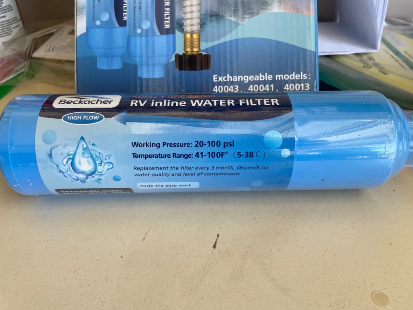 2-Pack Advanced RV Inline Water Filter with Flexible Hose Protector | KDF&GAC Reduces Bad Taste, Odors, Chlorine, and Sediment, Camping Essentials for Fresh Drinking Water customer photo 2