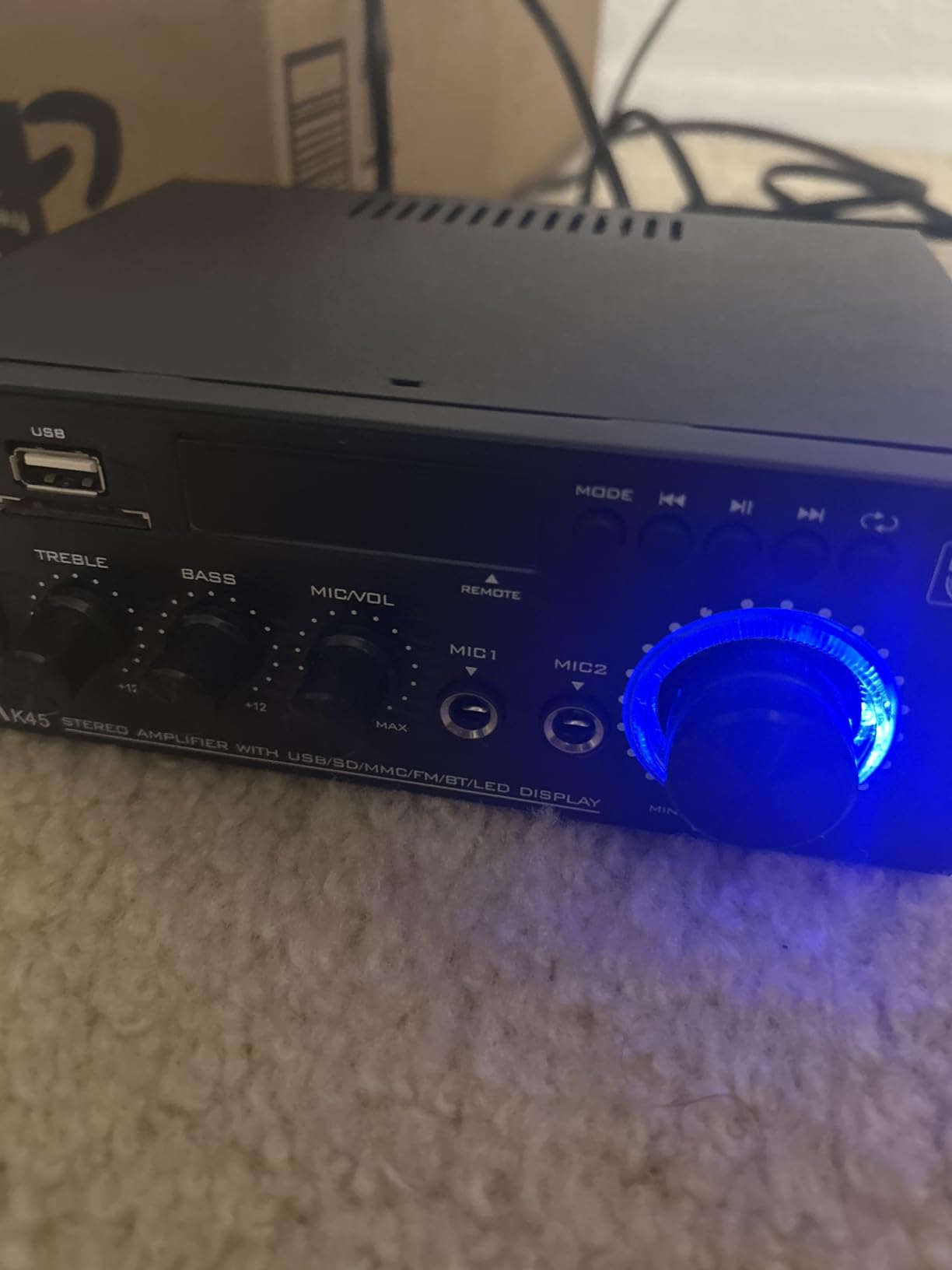 Daakro AK45 Stereo Audio Amplifier 300W Bluetooth 5.1 | 2 Channel Power Amplifier System, Home Amplifiers FM Radio, USB, SD Card, with Remote Control Home Theater Audio Stereo customer photo 1