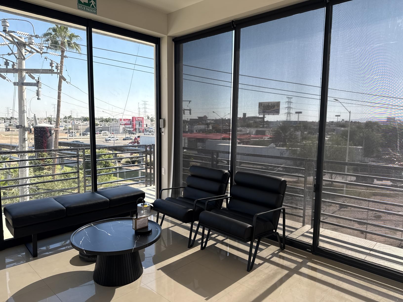 Furmax Waiting Room Chairs Faux Leather Office Guest Chair, 59.6 Inches Conference Room Chairs 3 Seats Upholstered Reception Bench, Lobby Furniture for Salon and Shop, Black customer photo 2