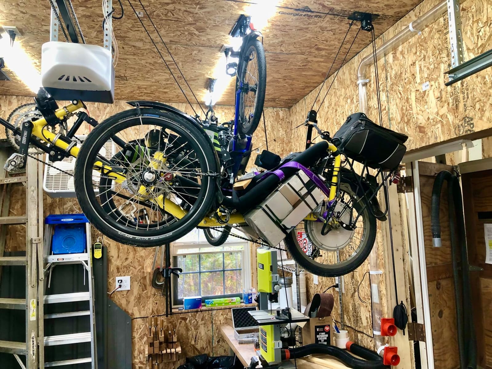 StoreYourBoard Kayak and Canoe Ceiling Hoist - Overhead Garage Storage Rack for Kayaks, Canoes, and Paddle Gear - Heavy Duty Pulley System Indoor Ceiling Mount customer photo 2