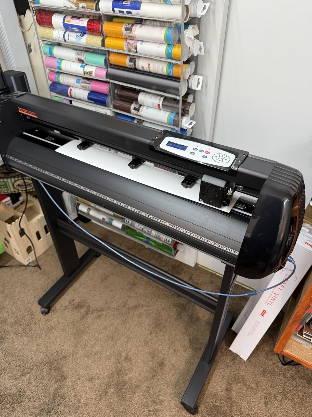 VEVOR Vinyl Cutter Machine 34 inches Bluetooth Cutting Plotter Machine | For Windows & Mobile, 400 in / 10 m Accuracy, Steel Roller Shaft, Adjustable Speed Force, SignMaster Tool Kit for Sign Making customer photo 1