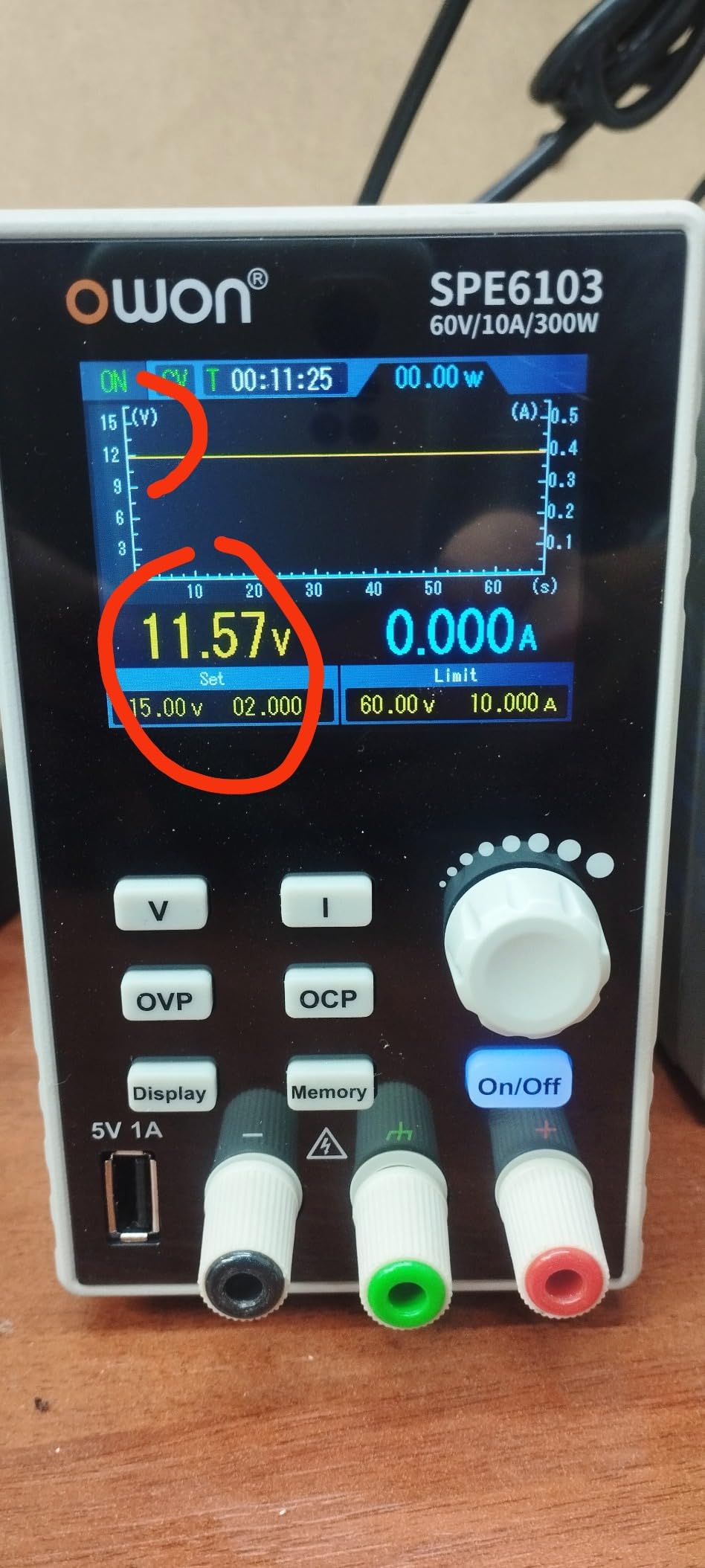 OWON SPE6103 Programmable Lab Power Supply (0-60V 0-10 A), 300w Bench DC Power Supply with 2.8inch LCD Display and Output Enable/Disable Button, Single Channel Output with PC Software and USB Charging customer photo 2